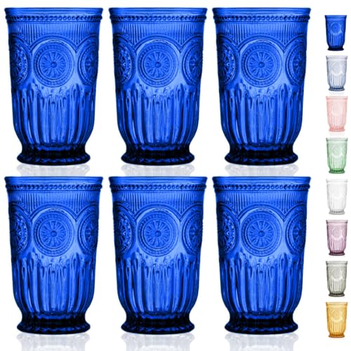 Yungala Kobaltblaue Highball-Gläser, Set mit 6 hohen Trinkgläsern zum Gedeck mit kobaltblauen Glaswaren, spülmaschinengeeignet, ohne Blei hergestellt Yungala Kobaltblaue Highball-Gläser, Set mit 6 hohen Trinkgläsern zum Gedeck mit kobaltblauen Glaswaren, spülmaschinengeeignet, ohne Blei hergestellt von Yungala