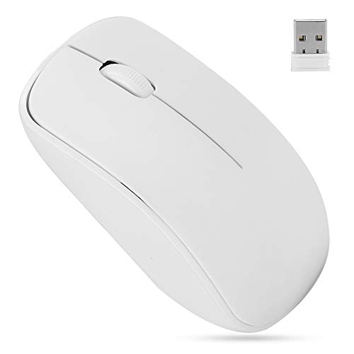 Drahtlose Maus, 1200DPl Silent Cordless Mouse, Laptop-Computer-Maus, Für Mac, PC, Laptop(white) von Yunir