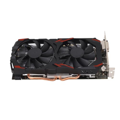 Yunir RX 580 8GB DDR5 256BIT Computer Gaming, PCI Express 3.0 16X Steckplatz, Grafikkarten Leise Plug-and-Play-Grafikkarte mit Zwei Lüftern für Desktop-PC (580 8G D5) von Yunir