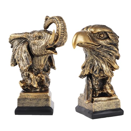 Yunjuhop Elefant Adler Deko Skulpturen Adler Kuscheltier Skulptur Deko Anwendbar Auf Büro Dekoration Wohnzimmer Deko Modern Pet Head Statue Antike Deko Adler Pet Head (Elefant Adler) von Yunjuhop