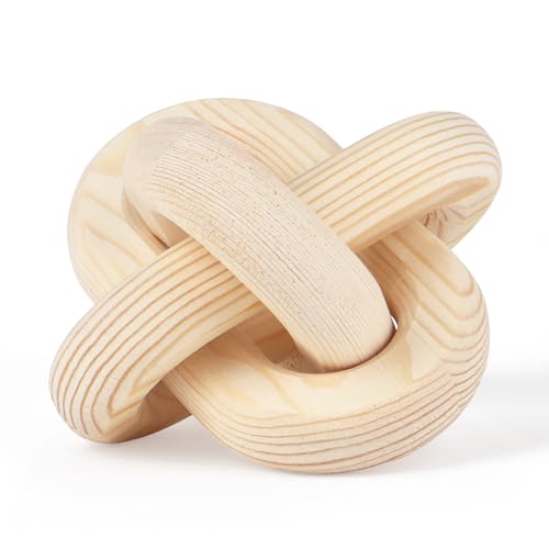 Yunjuhop Kettenglied Deko 3 Handgeschnitzte Holzknoten Heko, Boho Deko Für den Eingangsbereich Couchtisch Deko, Bauernhaus Yunjuhop Kettenglied Deko 3 Handgeschnitzte Holzknoten Heko, Boho Deko Für den Eingangsbereich Couchtisch Deko, Bauernhaus von Yunjuhop
