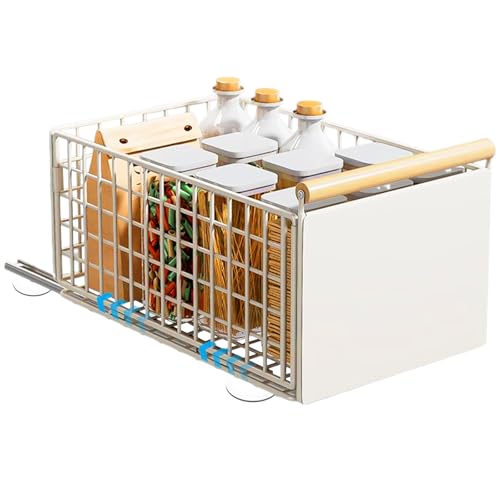 Yunkctuk Teleskopschublade, Ausziehbare Schublade Küche Erhältlich in 2 Größen, Pull Out Cabinet Organizer mit Griff Kein Bohren Erforderlich, Ausziehbarer Schrank Organizer Weiß (Großer) von Yunkctuk