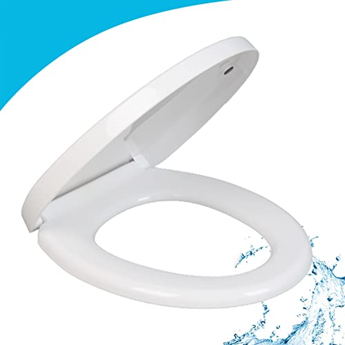 Yunlai Toilettensitz O-Form mit Absenkautomatik, Weiß, Antibakteriell, Soft-Close, Universell für O-Form Toiletten, 460 x 372 mm, 150 kg Tragfähigkeit Yunlai Toilettensitz O-Form mit Absenkautomatik, Weiß, Antibakteriell, Soft-Close, Universell für O-Form Toiletten, 460 x 372 mm, 150 kg Tragfähigkeit von Yunlai