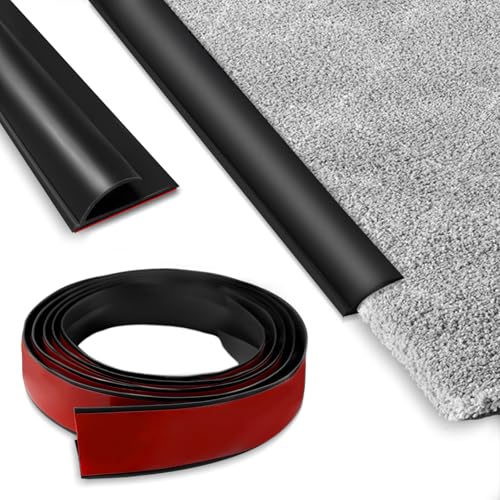 Selbstklebende Randleiste für Teppiche,PVC Bodenübergangsstreifen,Nahtloser Teppichrandstreifen,Übergangsstreifen für Teppich,Randversiegelungsleiste für Fußmatte, Teppich,Schwarz (3M) von Yunlaishaocer