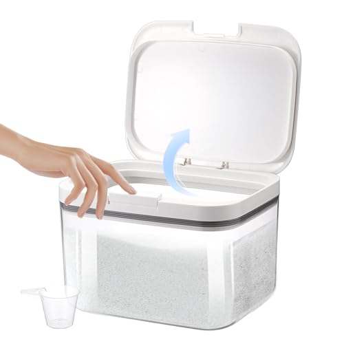 Waschpulver Aufbewahrungsbox, 2.8L Waschmittelbox für Pulver, Waschmittelbehälter, Multifunktionale Luftdichte Box für Waschmittel, Wäscheperlen, Duftende Perlen, Mehl, Hundefutter, Katzenfutter von Yunlaishaocer