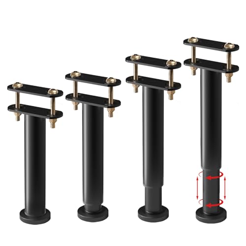 Yunlaishaocer 4 Stück Bettbeine Höhenverstellbar, T-Form Metall möbelfüße, Möbelfüße Verstellbar 18-32CM, Lattenstützbein, Schwarz Bettfuß Einziehbar für Schrank, Sofa, Bettgestell Kann 227kg Yunlaishaocer 4 Stück Bettbeine Höhenverstellbar, T-Form Metall möbelfüße, Möbelfüße Verstellbar 18-32CM, Lattenstützbein, Schwarz Bettfuß Einziehbar für Schrank, Sofa, Bettgestell Kann 227kg von Yunlaishaocer