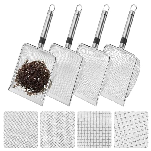 Yunlaishaocer Gartensieb aus Edelstahl 4 Stück, Erdsieb Kompostsieb mit Griff, Gartensieb Erde, Durchwurfsieb (2/2.8/3.8/5mm Masche) Yunlaishaocer Gartensieb aus Edelstahl 4 Stück, Erdsieb Kompostsieb mit Griff, Gartensieb Erde, Durchwurfsieb (2/2.8/3.8/5mm Masche) von Yunlaishaocer
