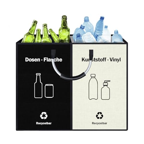 Yunlaishaocer Pfandflaschen Sammelbehälter 2 Fächer, Mülltrennsystem Groß Faltbar Flaschensammler Leergut Pfandflaschen Aufbewahrung mit mit Softgrip-Griffen, Recycling Behälter 81L Yunlaishaocer Pfandflaschen Sammelbehälter 2 Fächer, Mülltrennsystem Groß Faltbar Flaschensammler Leergut Pfandflaschen Aufbewahrung mit mit Softgrip-Griffen, Recycling Behälter 81L von Yunlaishaocer