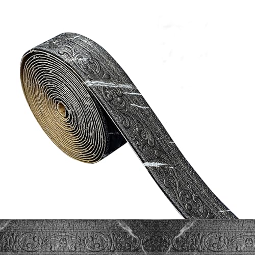 Yunlaishaocer Zierleisten Selbstklebend Schwarz und Weiß 10mx8cmx5cm, stuckleisten selbstklebend Wasserfester, Stuckleisten Wand, Bordüre Selbstklebend Geeignet für Flure, Wandgemälde, Decken, Ecken von Yunlaishaocer
