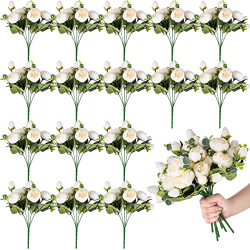 Yunlly 16 Stück Wiederverwendbare Pfingstrosen, künstliche Blumen, 5 Köpfe, Vintage-Seide, Pfingstrose, künstliche Pfingstrosen, Blumen mit Stielen für Blumenstrauß, Zuhause, Innendekoration Yunlly 16 Stück Wiederverwendbare Pfingstrosen, künstliche Blumen, 5 Köpfe, Vintage-Seide, Pfingstrose, künstliche Pfingstrosen, Blumen mit Stielen für Blumenstrauß, Zuhause, Innendekoration von Yunlly