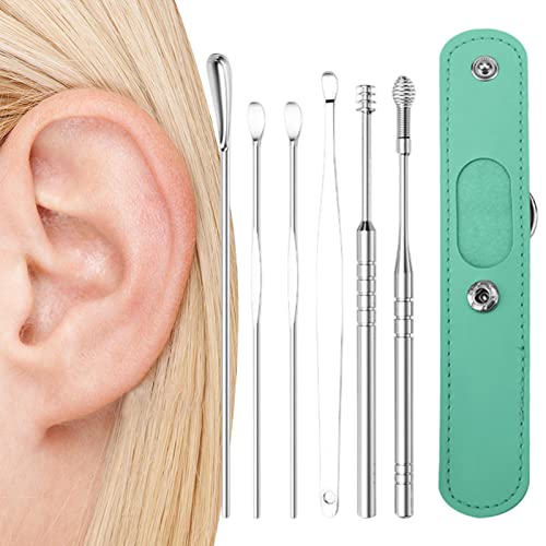 Ohrenschmalzentfernung, 6-teiliges Wiederverwendbares Ohrenschmalzentfernungsset Aus Edelstahl Mit PU-Aufbewahrungstasche, Professionelles Werkzeug Zur Ohrenreinigung Für Erwachsene Und Kinder von Yunmiao