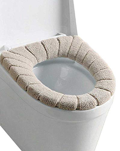 Yunni 4 Stück WC Sitz Beheizt WC-Sitzwärmer Toilettensitz Abdeckung,Toilettensitzabdeckung Waschbar Toiletten Sitzbezug/weich/Dicker/waschbar/dehnbar von Yunni
