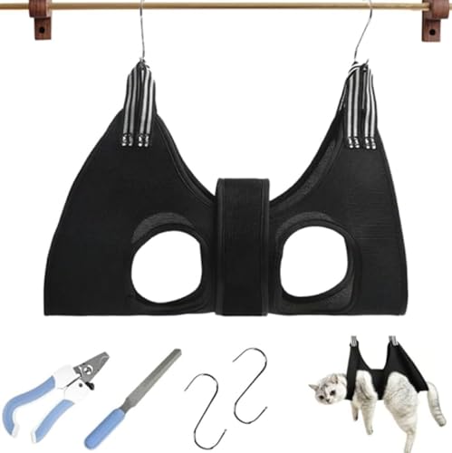 Yunova Katzenpflege‑Hängematte Set – Polyester mit Krallenschneider, Feile & verstellbaren Gurten – atmungsaktiv & rutschfest – ideal für Katzen & kleine Hunde – Fell‑ & Nagelpflege zu Hause Yunova Katzenpflege‑Hängematte Set – Polyester mit Krallenschneider, Feile & verstellbaren Gurten – atmungsaktiv & rutschfest – ideal für Katzen & kleine Hunde – Fell‑ & Nagelpflege zu Hause von Yunova