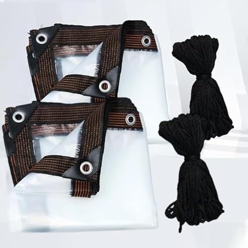 Yunova Transparente Plane mit Ösen 2x3m (2er-Set) | wasserdichte Abdeckplane aus PE, UV-beständig & Reißfest, Ideal für Balkon, Terrasse, Garten, Carport & Camping von Yunova