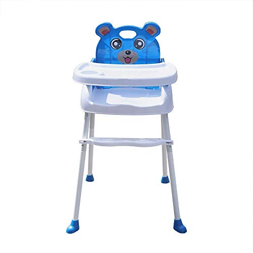 Yunrux 4 in 1 Klappstuhl Kinderstuhl Faltstuhl zusammenklappbar Kinder Hochstuhl mit Gurt, Tisch Verstellbar und Klappbar Essstuhl Sitzerhöhung Treppenhochstuhl Blau von YUNRUX