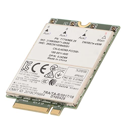 Yunseity 4G-Modulkarte, 77W968 DW5821e CAT16 1GBPS Netzwerkkarte, Support Support E ESIM Netzwerkkarte für Dell Laptop von Yunseity