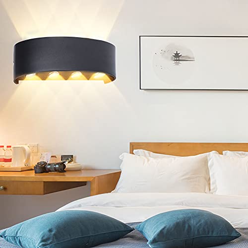 LED-Lampe, Doppelkopf-Wandleuchte, Schwarz 8W Simple Style Home Lighting für Schlafzimmer LED-Wandleuchte Korridor (Warmweiß) von Yunseity