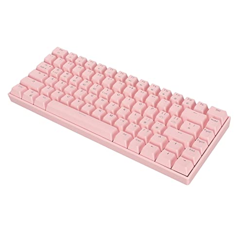Yunseity 2.4G Wireless//Wired Mechanical Keyboard Pink, 82-Key 3 Modes RGB Backlit Keyboard, Rechargeable Battery, for Windows, Andriod, IOS (Brauner Schalter) von Yunseity