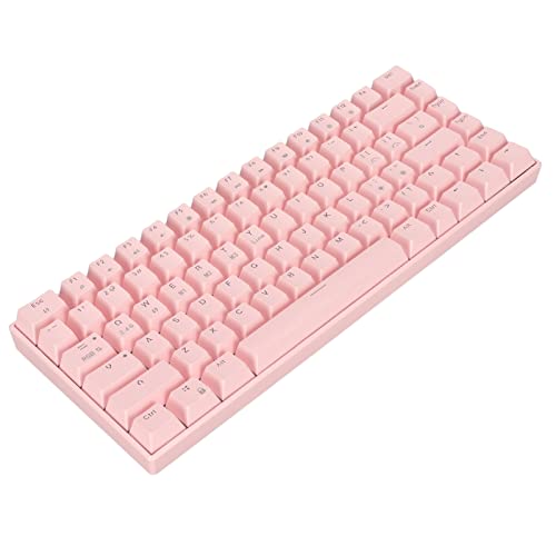 Yunseity 2.4G Wireless//Wired Mechanical Keyboard Pink, 82-Key 3 Modes RGB Backlit Keyboard, Rechargeable Battery, for Windows, Andriod, IOS (Roter Schalter) von Yunseity