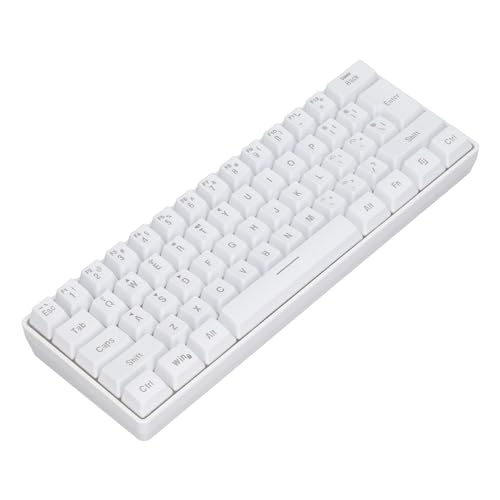 Yunseity 3-Modus-Tastatur, 2,4 G, Kabellos, Kabelgebunden, Ergonomisches Design, RGB-Tastatur für Laptop (White) von Yunseity