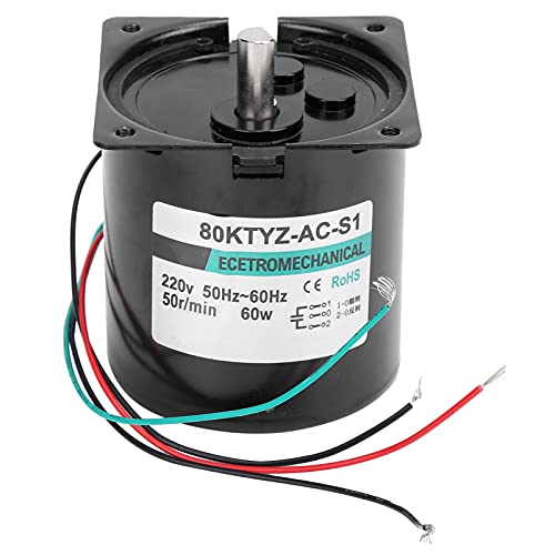Yunseity AC 220V / 110V Synchrongetriebemotor CW/CCW 30-110 UPM, AC-Synchron 50Hz / 60Hz MIT Kondenatorhalter (50 U/min AC220V) von Yunseity
