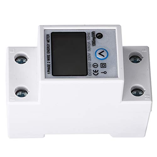 Yunseity Einphasenmesser, 5-80a 230V Digitaler Großphasen-Einphasen-Stromzähler MIT 50 Hz Montage 50Hz DDS1891 2p DIN Rail Energie-Wattmeter von Yunseity