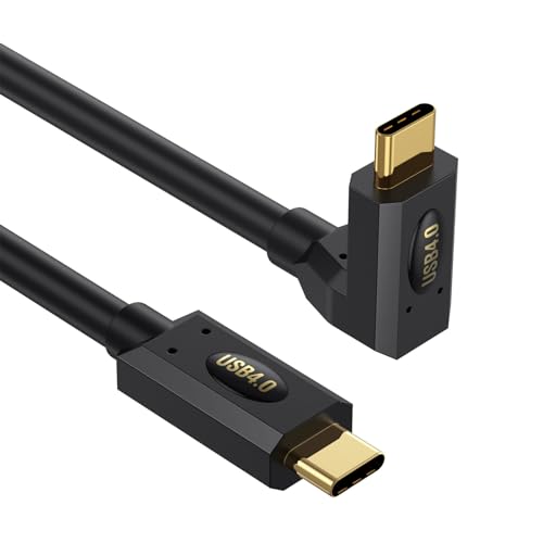 Yunseity Einziehbares USB-Typ-C-Kabel, Abgewinkeltes USB-C-zu-USB-C-Verlängerungskabel, PD-Schnellladung und Synchronisierung von Daten, Spiralförmiges USB-C-Ladekabel, 3,3 Fuß von Yunseity