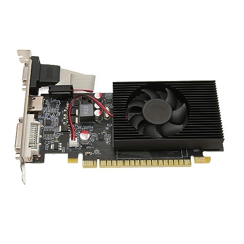 Yunseity Grafikkarte 4G DDR3 128bit, 700/1400MHz Computer PC Gaming Video Grafikkarte mit Lüfter PCI Express X16 3.0 Unterstützung VGA DVI HDMI von Yunseity