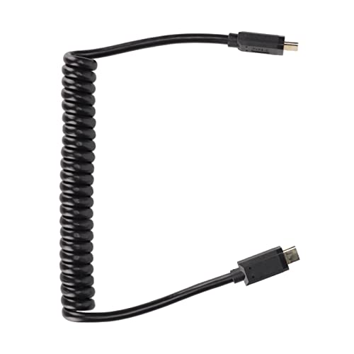 Yunseity Kabel 10 Gbps -Stecker auf -Stecker 3A-Ladegerät Schnellladung 1,2 M Synchronisierungsdatenübertragung Schraubenfederkabel für (Gerader Stecker von Stecker auf Stecker) von Yunseity