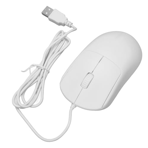 Yunseity Kabelgebundene Maus, Optisch, 1200 DPI, Plug-and-Play-USB-Anschluss, Einfach zu Bedienende Computermaus, Kabelgebunden, für Desktop-PC für Büro (White) von Yunseity