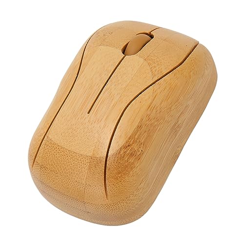 Yunseity Kabellose Holzmaus, Ergonomische, Geräuscharme Kabellose Computermaus, Kabellose 2,4-G-Maus mit 3 Einstellbaren DPI-Stufen von Yunseity