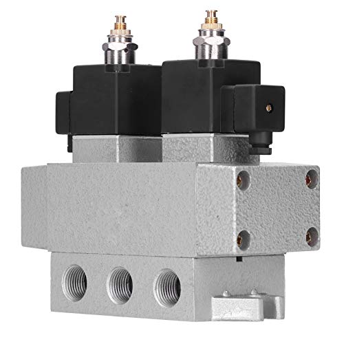 Yunseity Magnetventil, 3-Poliges 5-Wege-Pneumatik-Magnetventil, G3 / 8in Pneumatik MIT Doppelter Elektrier Steuerung (DC24V) von Yunseity