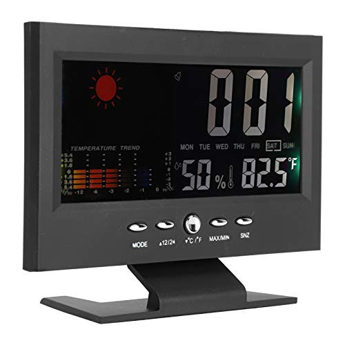 Yunseity Multifunkionen -Digalthermometer UND -Hygrometer, LCD Für Innentemperatur UND Feuchtzeit, ° C/° F, Fästierter Vororhersage/Uhrzeit/Datumsanzeige von Yunseity
