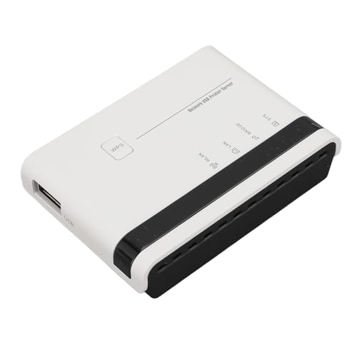 Yunseity Netzwerkdruckserver, WPS One -klick -Verbindung USB2.0 Print Server Kabel Wireless Standalone 10/100mbit/s LAN für Zuhause und Büro (EU-Stecker 100-240V) von Yunseity
