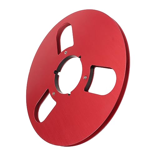 Yunseity Premium -Aluminiumlegierung 10,5 Zoll Leere Rolle mit 3 Loch -NAB Flansch für eine Bessere Schallqualität bei der für 1/4 Zoll Klebeband Rot Geeignet von Yunseity