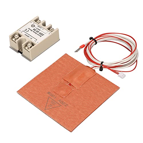 Yunseity Silikon-Heizkissen 100 X 100 Mm, Thermistor 220 V W 3D-DRUCKER-HEZPLATTE RELAIS FÜR V0.1 V0, GLEICHMÄßIGE Wärrmeubertragung von Yunseity