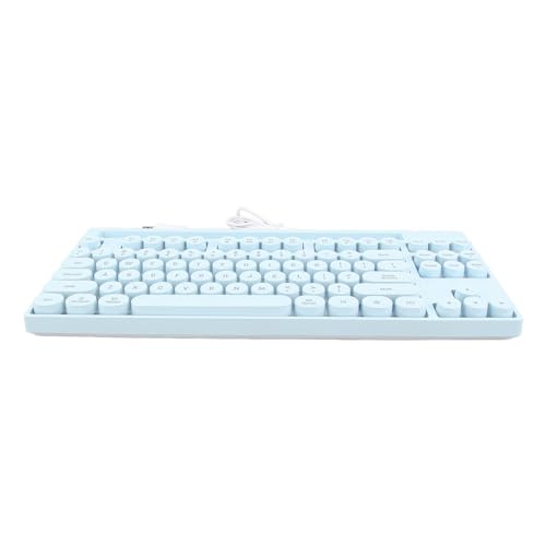 Yunseity Tastatur, 87 Tasten, Kabelgebundene Tastatur, ABS, USB, mit Licht für PC (Blue) von Yunseity