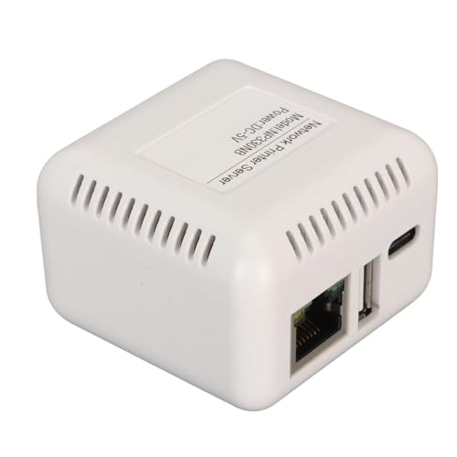 Yunseity USB 2.0 Netzwerk-Druckserver, 5 V RJ45 LAN-Druckserver-Adapter für USB-Drucker, Kabelloser Druckserver für Windows XP/7/8/10/11, Android, IOS (EU-Stecker) von Yunseity