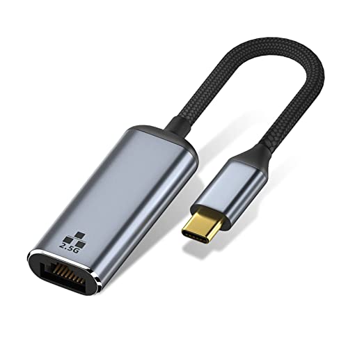 Yunseity USB C zu Ethernet Adapter 10 100 1000 2500Mbps, USB Typ C zu RJ45 2.5G Gigabit Ethernet LAN Netzwerkadapter für Windows, Android, OS, Linux von Yunseity