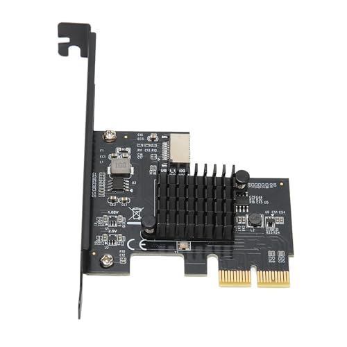 Yunseity USB3.2 Typ E Frontplatte Interne Expansionskarte 10 Gbit/s Hochgeschwindigkeitsübertragung mit Kühlkörper für Desktop -PC /10 32/64bit (Schnittstelle zum richtigen PCI E 2X) von Yunseity