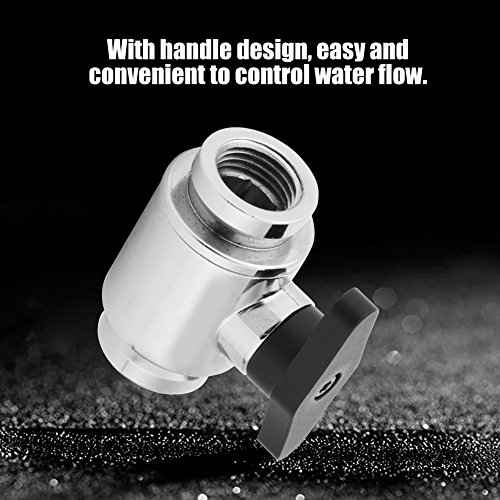 Yunseity Wasser-Kugelhahn MIT Griff, G1/4 "Gewinde Messing Vernickelter Kugelhahn, für Computer-COMPUTER-ASSERKÜHLSYSTEM (Schwarzer Schalter) von Yunseity