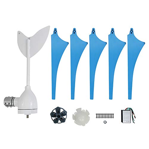 Yunseity WindKraftanlagengenerator, 100 W 5-Blatt-Windkraftanlagen-Kit Hohe Windenergienuzung ， 3-Phasen-Wechselstrom-Permanentmagnetgenerator, Windmachanlagen-Generator-Kit-Haur (DC24V) von Yunseity