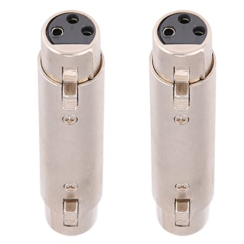 Yunseity XLR -Adapter, 2pcs 3 Pin XLR Buchse auf Buchse -Adapter, Zinklegierung Mikrofon Mikrofonanschluss, für Mikrofon, Spieler, Gitarren usw. von Yunseity