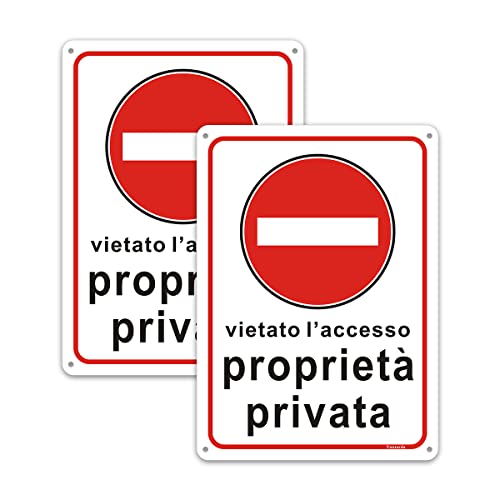 2 Pezzi Cartello proprietà privata - Cartelli vietato l'accesso – Divieto! Non entrare! 18x25cm 2 Pezzi Cartello proprietà privata - Cartelli vietato l'accesso – Divieto! Non entrare! 18x25cm von Yuntarda