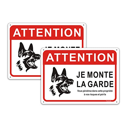 2 Pièces Panneau attention au Chien,Je Monte LA Garde Vous Pénétrez dans Cette Propriété à Vos Risques et Périls 250x180mm Métal en Aluminium Revêtement réfléchissant et Résistant aux UV 2 Pièces Panneau attention au Chien,Je Monte LA Garde Vous Pénétrez dans Cette Propriété à Vos Risques et Périls 250x180mm Métal en Aluminium Revêtement réfléchissant et Résistant aux UV von Yuntarda