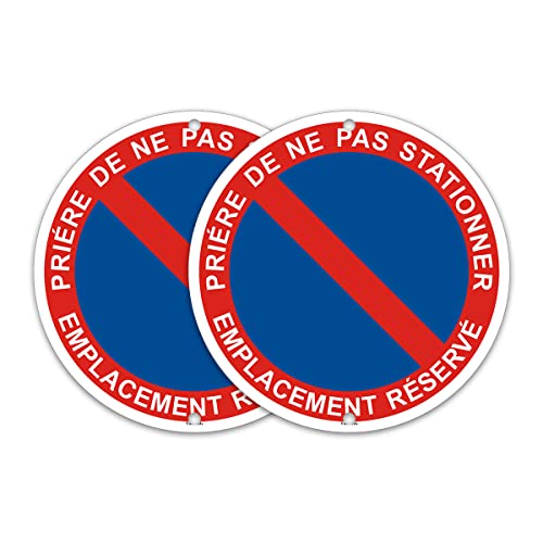 2 Stück Schild Gebet Nicht Parkplatz Reservierte Parkplatz-Verbotsring Privatparkplatz rund Durchmesser 200 mm Metall Aluminium 1 mm von Yuntarda