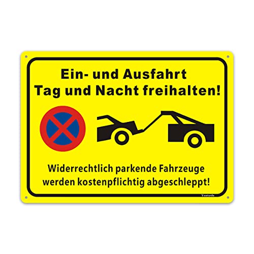 Einfahrt Freihalten Schilder Ausfahrt freihalten Schild, 25x35cm dauerhaft Alu Schild mit UV-Schutz vorgebohrte Löcher für einfache Montage von Yuntarda