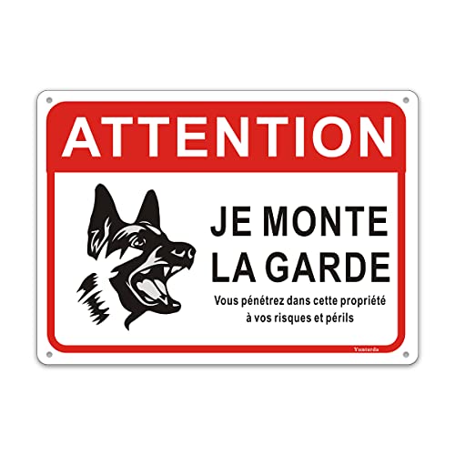 Panneau attention au Chien,Je Monte LA Garde Vous Pénétrez dans Cette Propriété à Vos Risques et Périls 250x180mm Métal en Aluminium Revêtement réfléchissant et Résistant aux UV Panneau attention au Chien,Je Monte LA Garde Vous Pénétrez dans Cette Propriété à Vos Risques et Périls 250x180mm Métal en Aluminium Revêtement réfléchissant et Résistant aux UV von Yuntarda