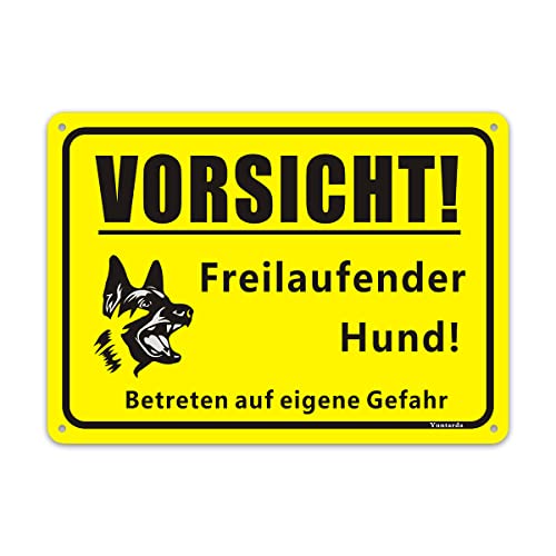 Vorsicht Hund Schild (18cm x 25 cm) - Warnung vor dem Hund Schilder von Yuntarda