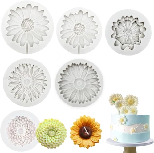 Yunxiao88 Silikonform mit 3D-Chrysanthemen-Blume, für Fondant, Kuchen, Schokolade, Süßigkeiten, Party, Babyparty, Ton, Seife, Bastelprojekte, 6 Stück Yunxiao88 Silikonform mit 3D-Chrysanthemen-Blume, für Fondant, Kuchen, Schokolade, Süßigkeiten, Party, Babyparty, Ton, Seife, Bastelprojekte, 6 Stück von Yunxiao88